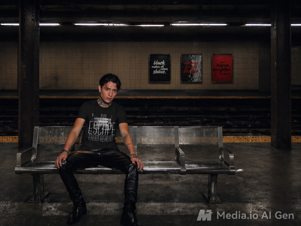 Favorite Prints black T-Shirt: No escape from reality.